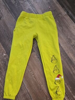 Kids Lime Green Grinch Graphic Sweatpants